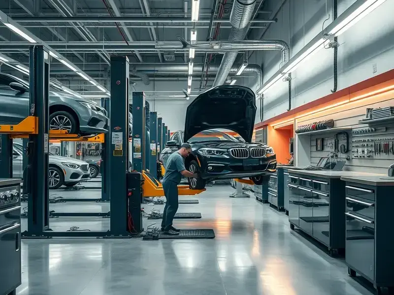 大成自動車整備工場の作業場